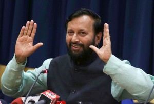 Mumbai: Minister of Information and Broadcasting Prakash Javadekar during a press conference in Mumbai on Friday. PTI Photo(PTI6_13_2014_000174B)